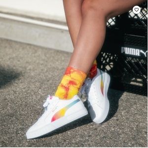 NWOT Puma Women's Cali Star Athletic Shoe White Rainbow LGBTQ